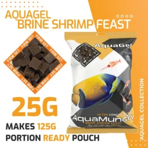 Food - AquaMunch AquaGel 1 Brine Shrimp Feast AquaGel 25g high-protein gel fish food pouch